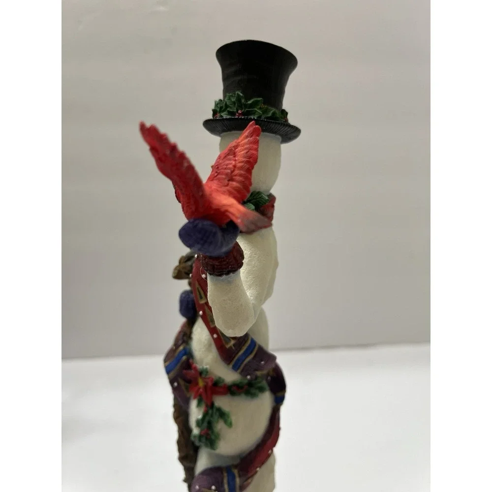 Vtg Christmas Lenox Winter Friend Pencil Snowman Figure W/ Cardinal 11.5